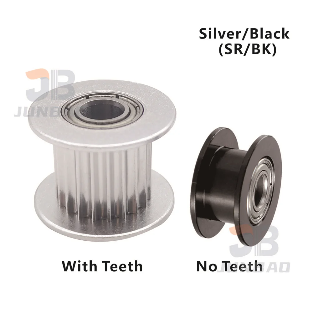 GT2 20Teeth Idler Pulley With Bearing Belt width 6 10MM 2GT AF/BF Type 20T 30T 40T 60T Synchronous Timing whell 3D Printer part