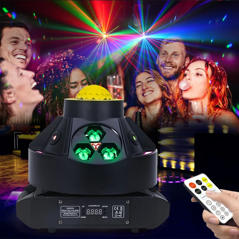 

2025 LED Infinite Rotation Disco Lights DMX512 Strobe Light Club RGBW Sound Dynamic Dj Stage Wedding Party Lighting