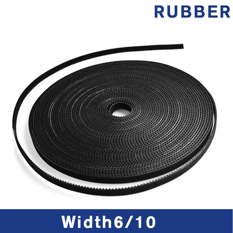 

2/5meter GT2-6mm Open Timing Belt Width 6mm 10mm Rubber Material Pitch2mm black 2GT synchronous Belt For Reprap 3D Printer Parts