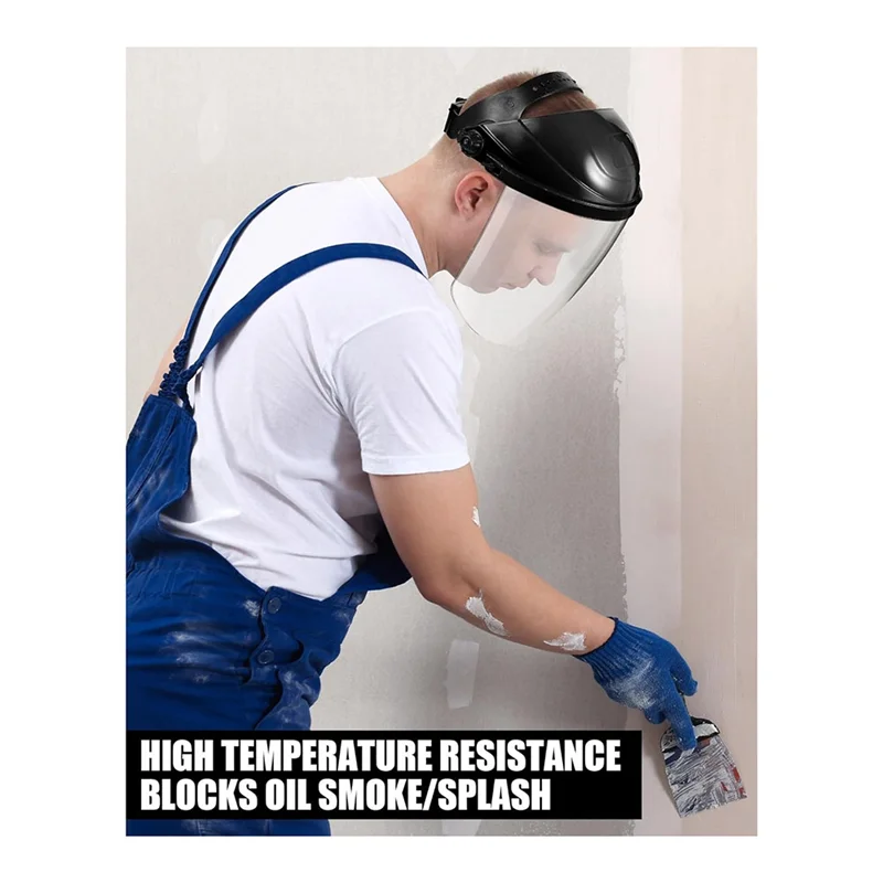 

【People Favorite】4 Pack Safety Face Mask Shield With Ratchet Headgear And Full Impact Resistant Face Mask Shield