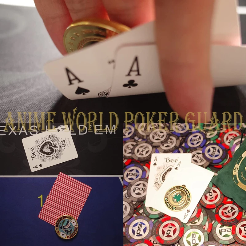 Poker Card Guard Protector Poker Cards Metal Souvenir Chips Set Casino Dealer Coin Poker Game Hold'em Accessories Lucky Item