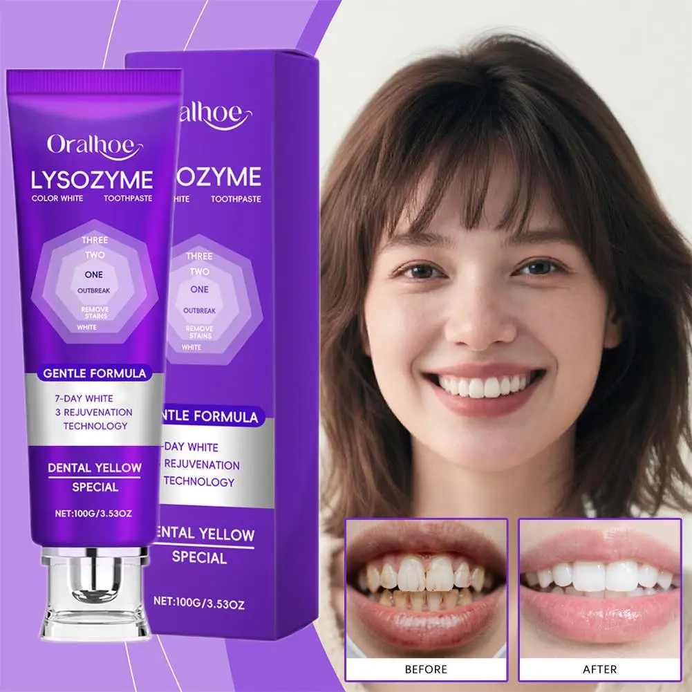 

Фиолетовая отбеливающая зубная паста для удаления пятен налета, кариеса зубного камня, свежая зубная паста для полости рта, чистая гигиена дыхания, предотвращает пятна, удаление пятен U0U3