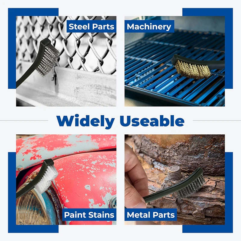 Nylon Stainless Steel Copper Wire Brush for Home Cleaning Machinery Workshops Molds Parts Rust Removal Polishing Hand Tools image 5
