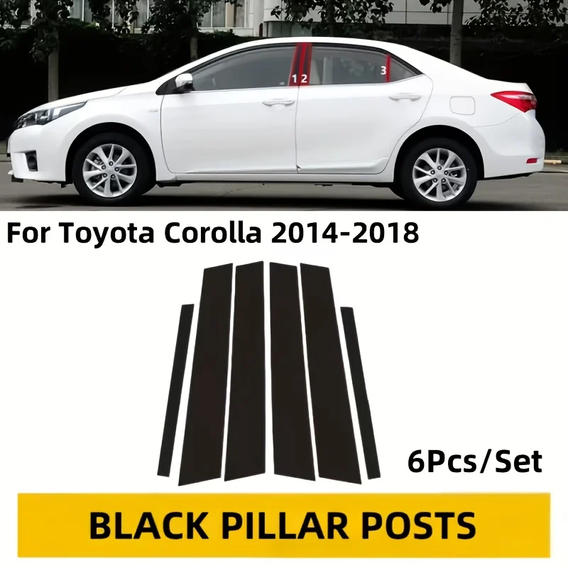 

For TOYOTA Corolla 2014-2018 Mirror Decorative Stickers for The Window Moldings Door & window column BC pillar