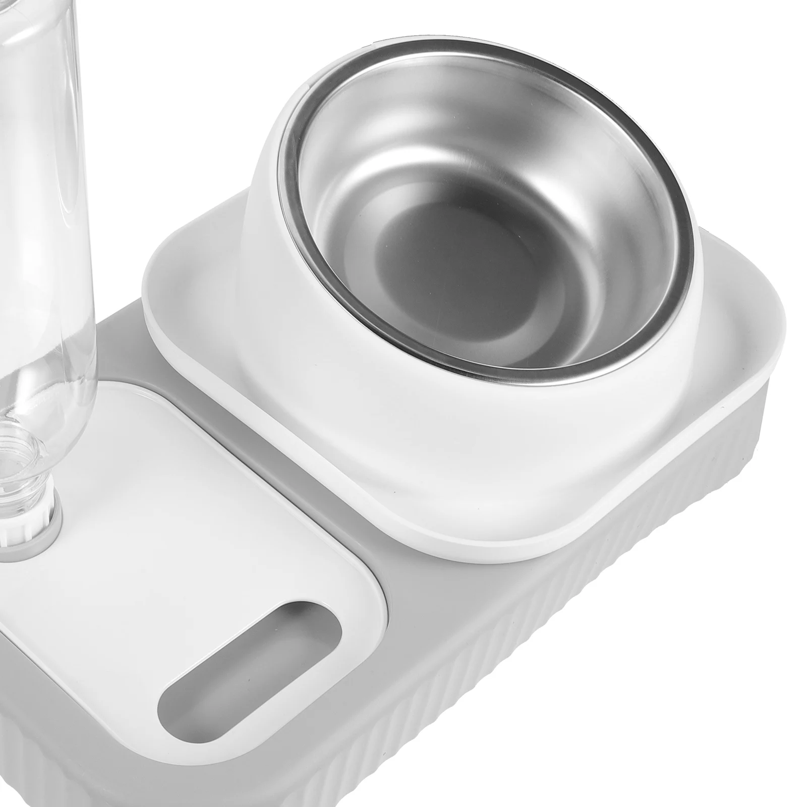 

Dog Bowls Detachable Water Feeder Gray White Anti Tip Design Durable Material Easy Clean Home Use Pet Supplies