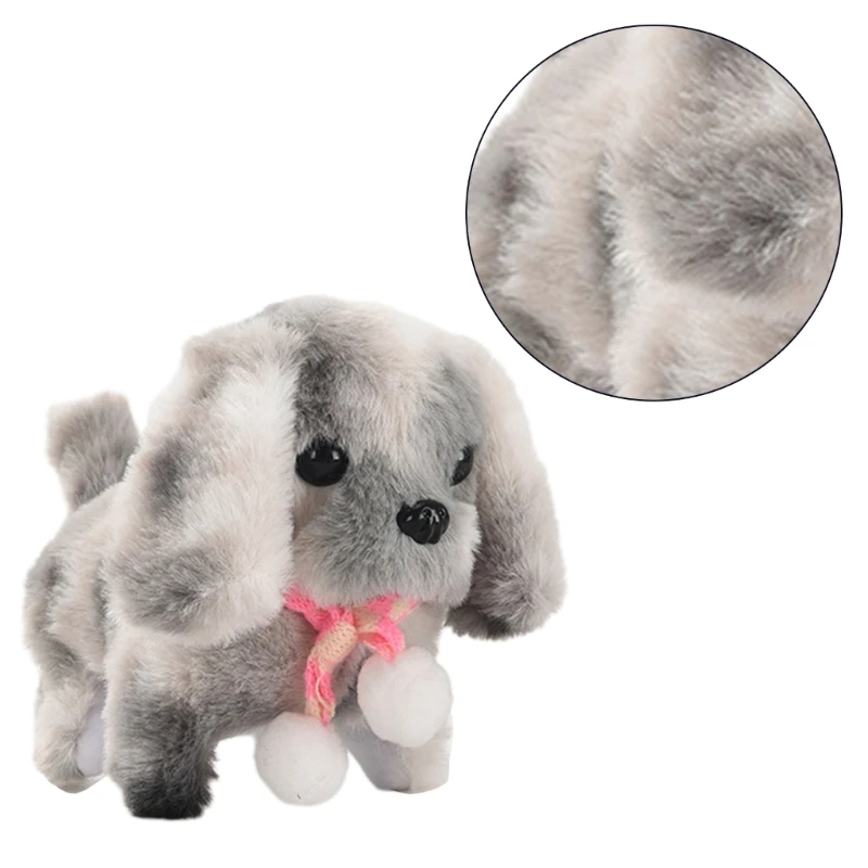 Juguete peluche 77HD, lindo perro eléctrico que camina ladrando, juguete peluche para niños