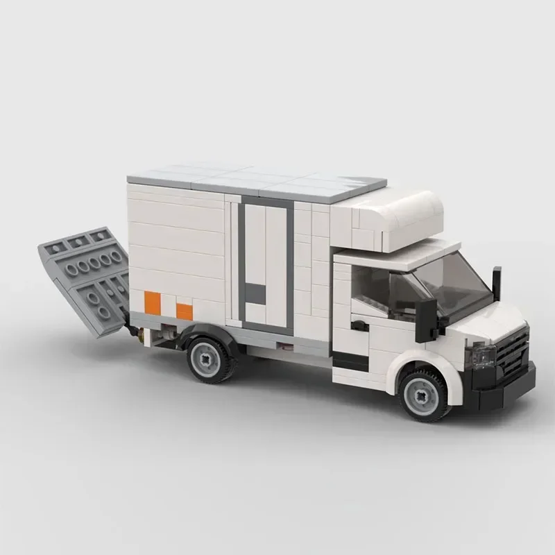 City Car Model MOC Building Brick Refrigerated Transport Vehicle Modular Technology Gift Holiday Assemble Children Toy Suit