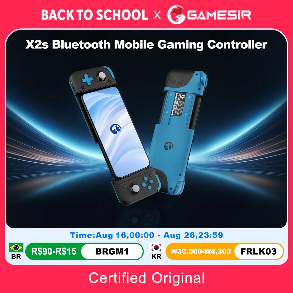 Controle Bluetooth GameSir X2s para Jogos Móveis, Compatível com iOS, Android e PC, Gamepad com Joysticks e Gatilhos com Efeito Hall
