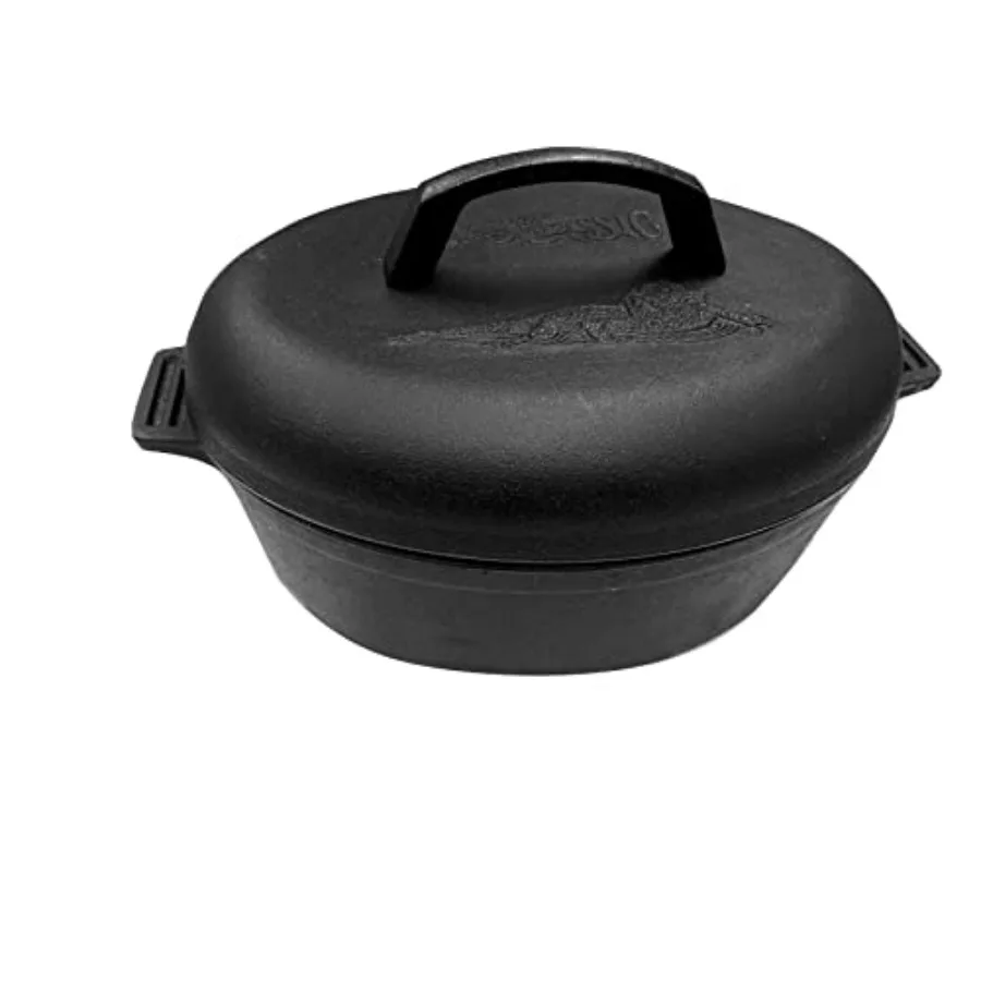 

6qt PreSeasoned Cast Iron Oval Roaster with Cast Iron Lid
