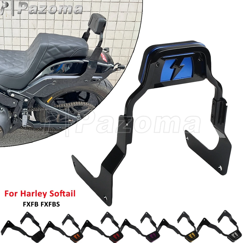 

For Harley Softail Fat Bob 114 FXFBS FXFB 2018-19 Motorcycle Rear Passenger Seat Back Rest Cushion Backrest Pad Holder Sissy Bar