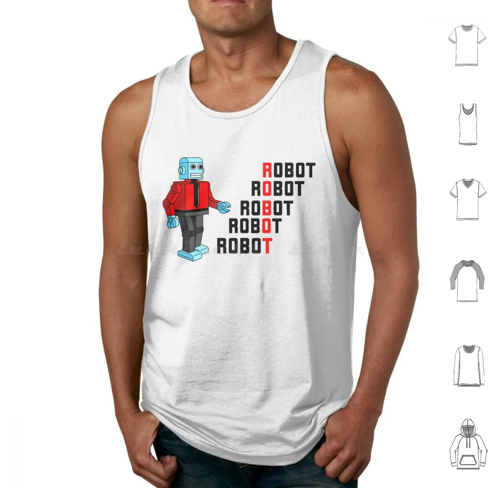 Funny Kraft Dancing Robot Werk Tank Tops Print Cotton Mechanic New Wave Pet Cat Glam Vintage Pop Retro 70s 70s Style