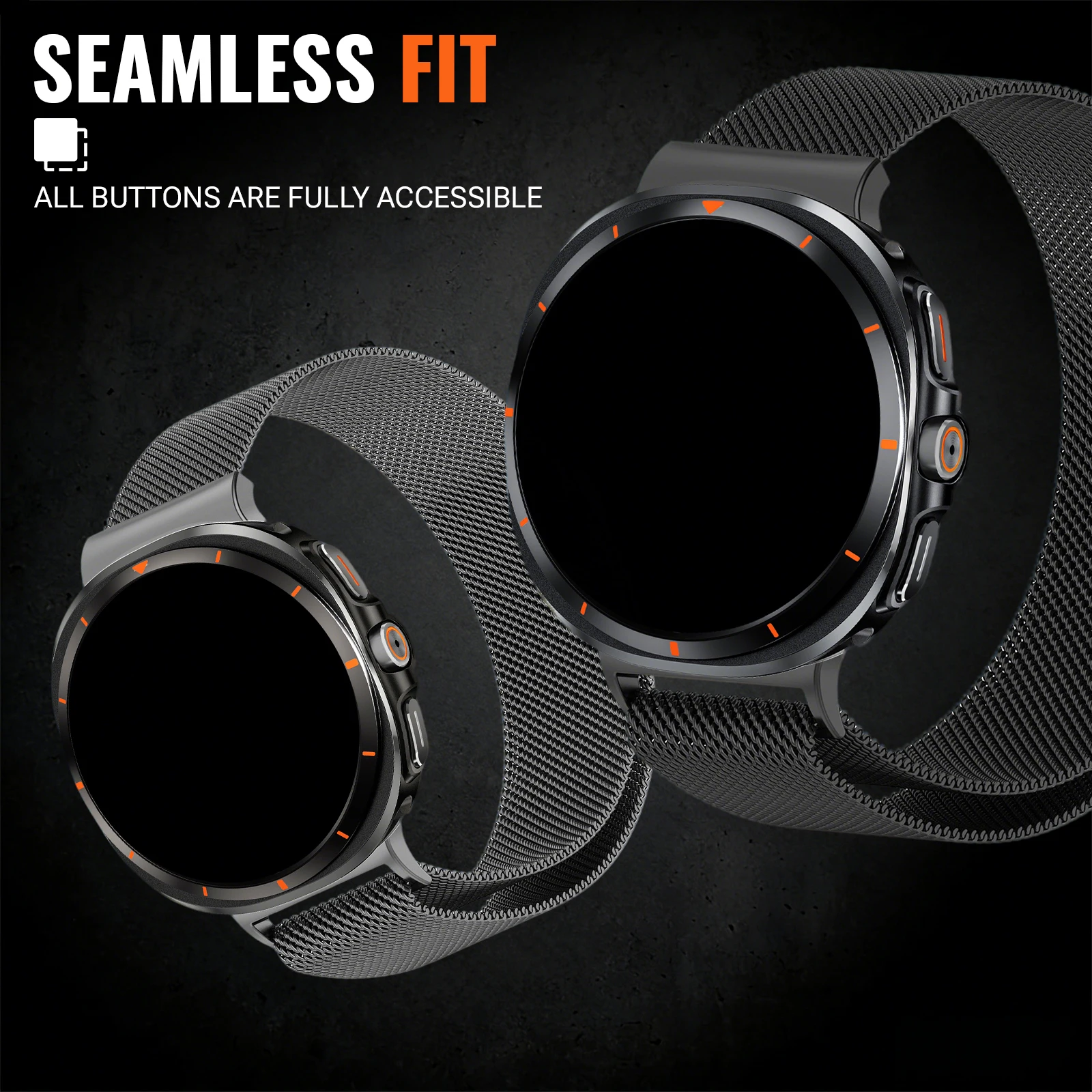 BUSKOZ Metallarmband + Gehäuse für Samsung Galaxy Watch 8 40mm 44mm Sportarmband Schutzhülle Metallband – Detail 3