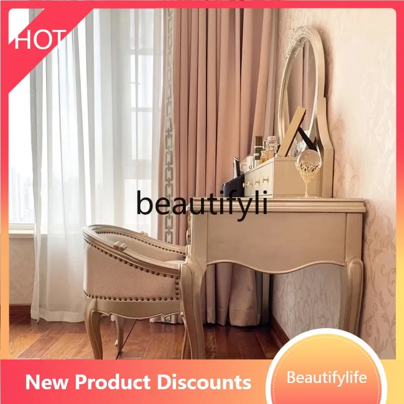 

smt53 Американский светлый роскошный комод сказочный туалетный столик Французская спальня шампанское золото туалетный столик туалетный столик