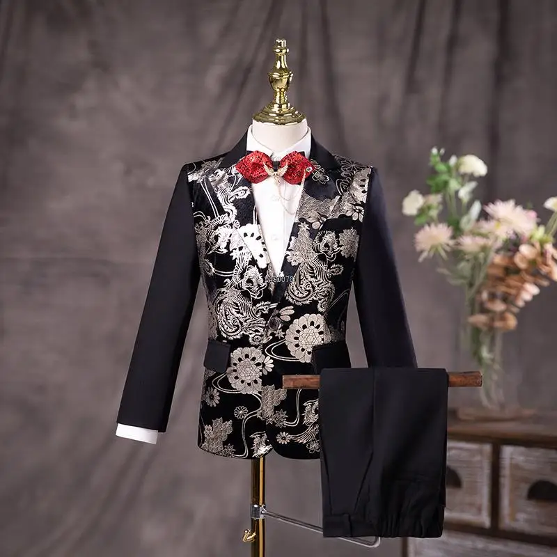 

Wedding Suit For Boys Kids Formal Jakcet Pants 2PCS Birthday Suit Children Photograph Dress Teenagers Performance Show Costume