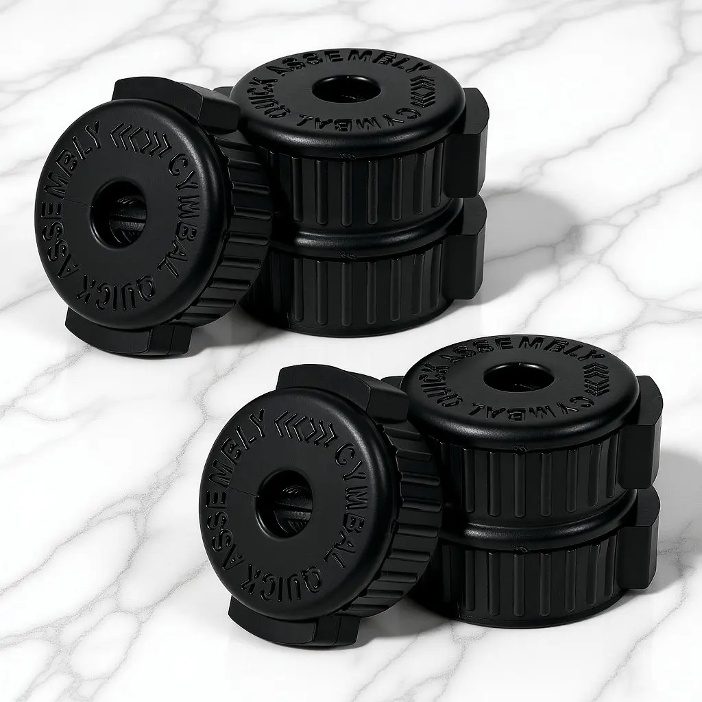 6Pcs Plastic Black Drum Kit Cymbal Quick Release Nuts Fast Installation Replacement Percussion Drum Accessory Cymbal Clamp