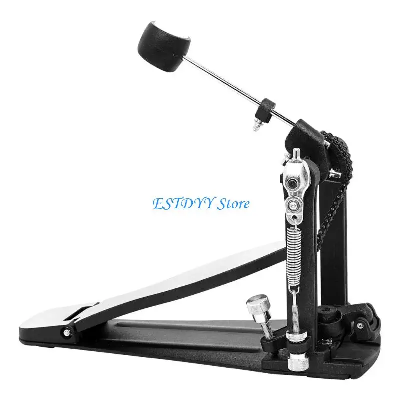 G6DE Bass Drum Pedal Nonslip Rubber Base Footboard Distance Metal Construction Double Chain Kick Drum Pedal Drum Accessories