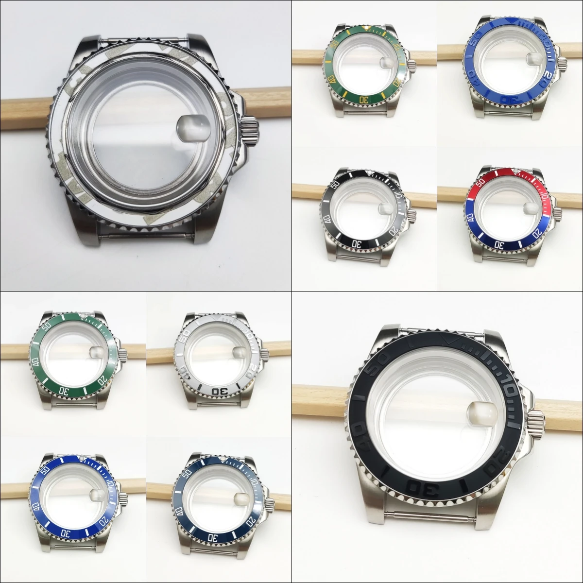 40mm Stainless Steel Watch Case Fit NH35/36/8215/2813 Movement Glass Back Glass Case Back Men's Watch Case Watch Accessories