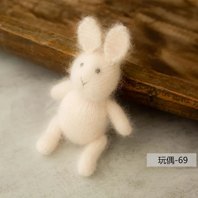 Newborn photo doll knitting rabbit toy studio baby full moon photography props display pieces