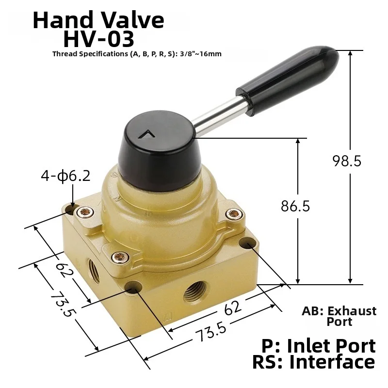 Pneumatic Manual Valve with Twist Lever Handle for Air Flow Regulation in Equipment Requiring Secure Connections