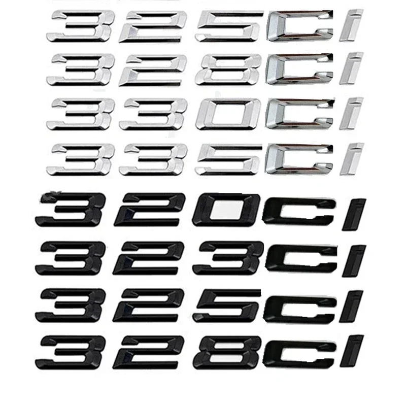 Chrome Black Car Badge Styling Trunk Letter Emblem Logo Sticker For 3series E46 320ci 325ci 328ci 330ci 335ci 645ci 840ci