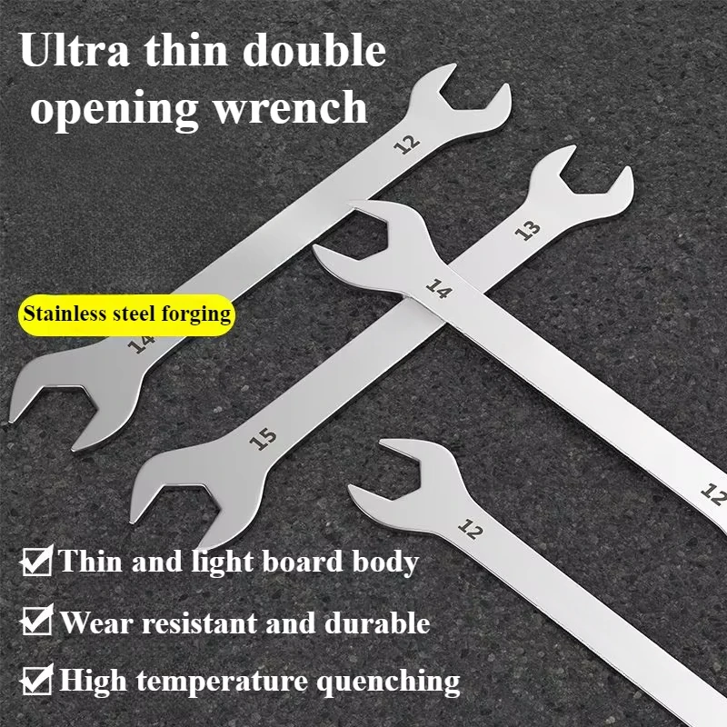 Hi-Spec Thin Open End Wrench Set Ultra-thin Flat wrench Tool Multi-Function double-end fixed open-end wrench Repair tools