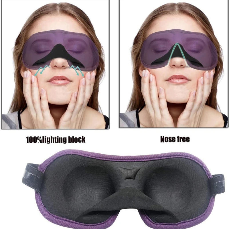 3d Concave Sleeping Eye Mask Blackout Blindfold Light Blocking Comfortable Sleep Aid For Women Men Travel Office