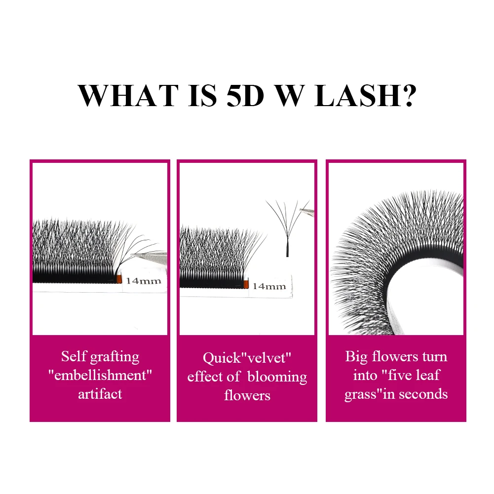 FADVAN 5D W Shape Lashes/YY Lashes 0.07/0.05 C/D Curl 3D/4D/5D/6D/7D/8D W Lashes Natural Soft Professional Lashes