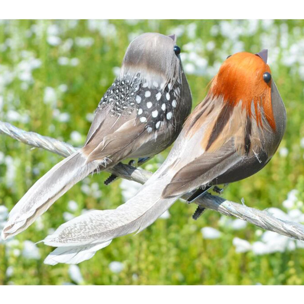 

6 Pcs Artificial Sparrow Birds Decor Feathered Ornaments Craft SuppliesBird Model Christmas Gifts