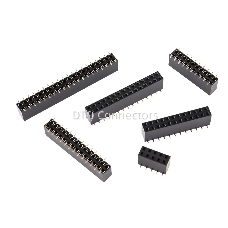 10pcs SMT 2.54mm Double Row Female Breakaway PCB Board Pin Header Socket Connector 2.54 Pinheader 4 6 8 10 14 16 20 24 30 40Pin