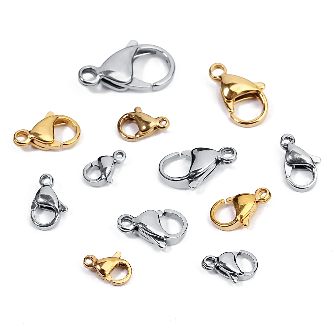 25pcs/lot Stainless Steel Lobster Clasps Gold Plated Clasps Hooks Connectors For DIY Jewelry Making Bracelet Necklace Supplies