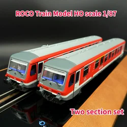 ROCO Train Model HO Type 1/87 72078 VT628 Intercity Train with Lights Two Sections Set DB DC Version Rail Car Toy