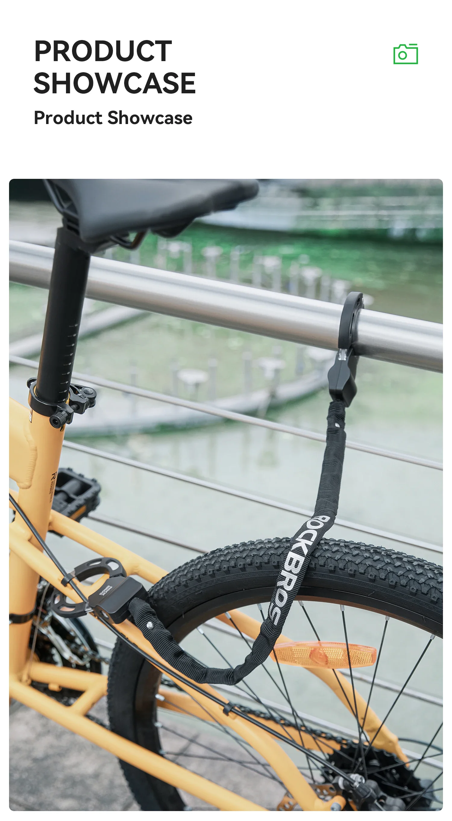 ROCKBROS Lokaler Versand Fahrradschloss Diebstahlschutz Roller Motorräder Schloss Zinklegierung Schließzylinder Kettenschloss Fahrradschlösser Sicheres Zubehör – Detail 13