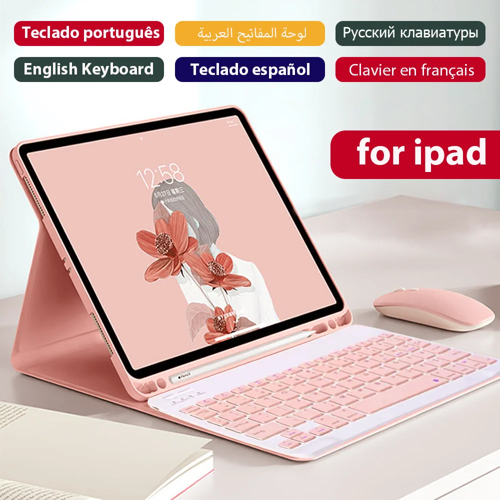 

Keyboard Case For iPad 10th 9th 8th 7th 6th 5th Gen 10.9'' 10.2'' 9.7 Air 5 4 Pro 11 10.5 9.7 Bluetooth Keyboard PU leather case