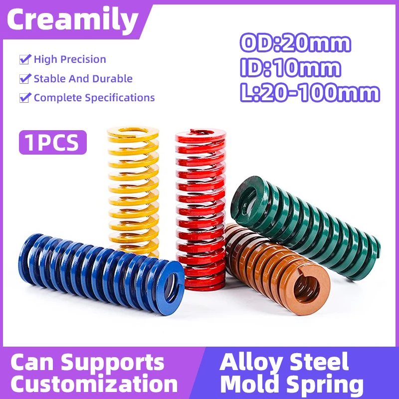 

Creamily 1PCS Die Mould Spring Helical Stamping Durable Compression Loading Spiral Stamping Springs OD=20mm ID=10mm L=20-100mm