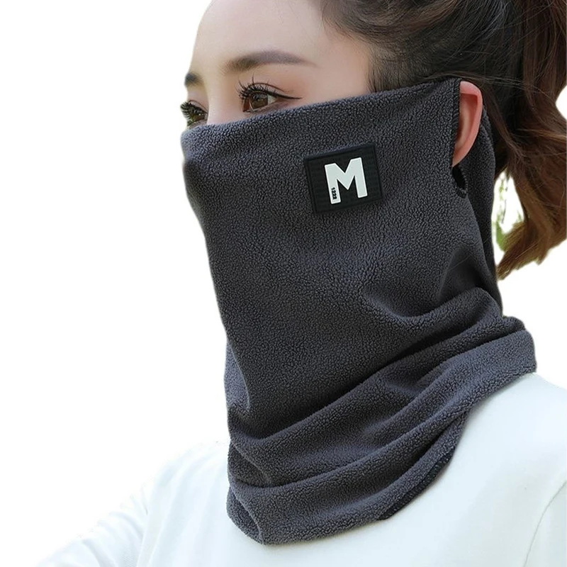 Winter Fleece Neck Warmer, Half Face Mask, Ski Fleece, Neck Gaiter, Windproof, Cold-Proof, Tube Scarf for Bike, Hiking