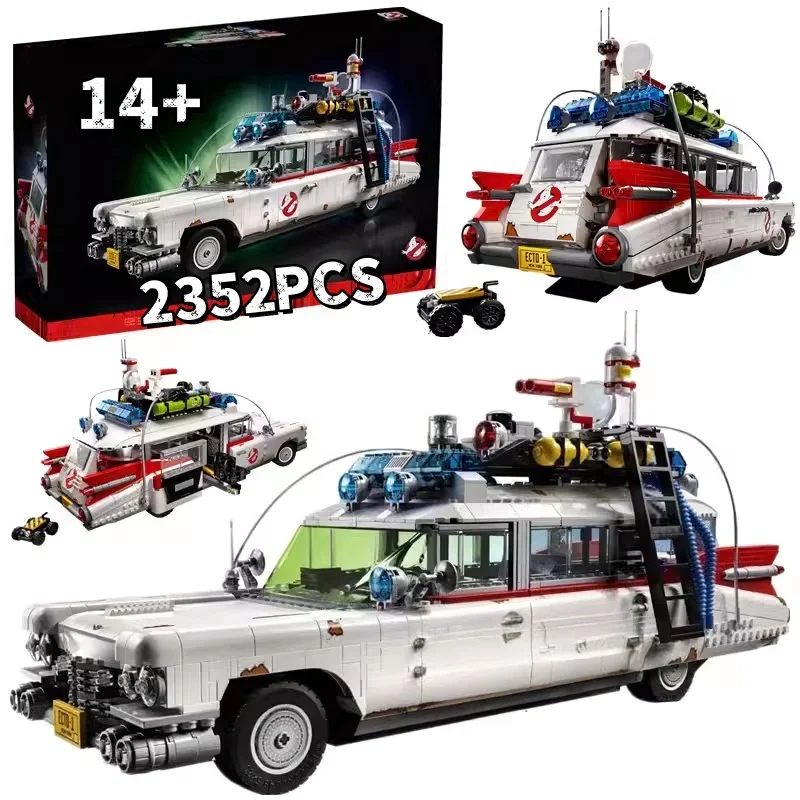 

2026 новый MOC 10274 Ghostbuster Ecto-1 Строительные блоки Модель автомобиля Дисплей Кирпичи для детей Взрослые Игрушки Хэллоуин Рождественские подарки