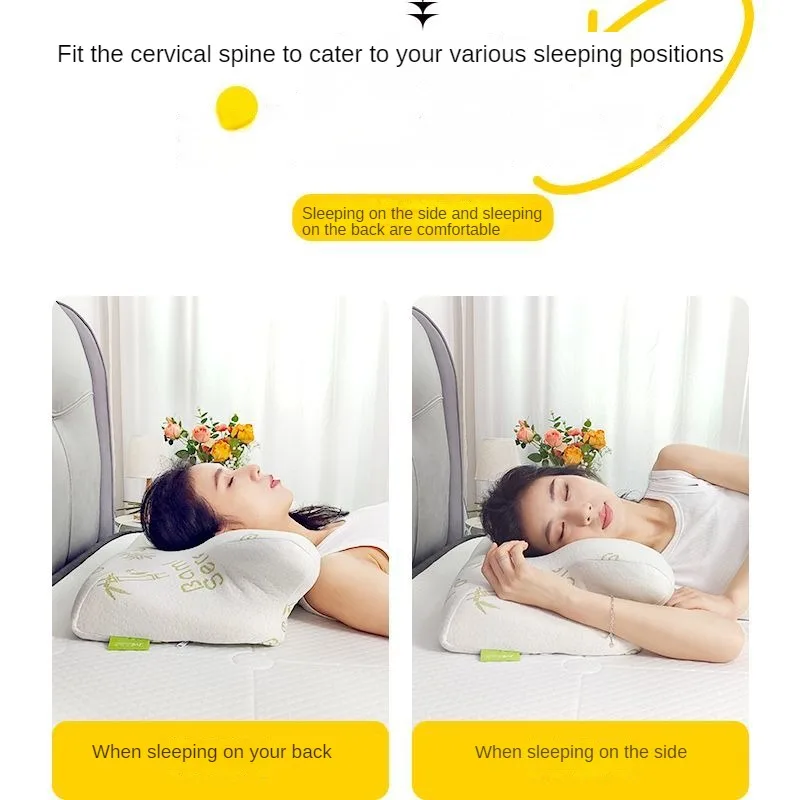 Memory Cotton Cervical Pillow for Cervical Butterfly Sleeping Pillow Core Neck Pillow for Preventing Stiff Neck Healthy Headrest