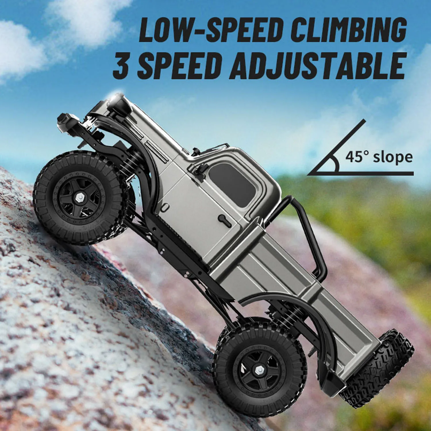 

2.4G Radio Control Pickup Truck 1:18 4WD RC Off Road Vehicle C8813 Simulation Rock Crawler Car RTR Brushed Motor ESC Battery