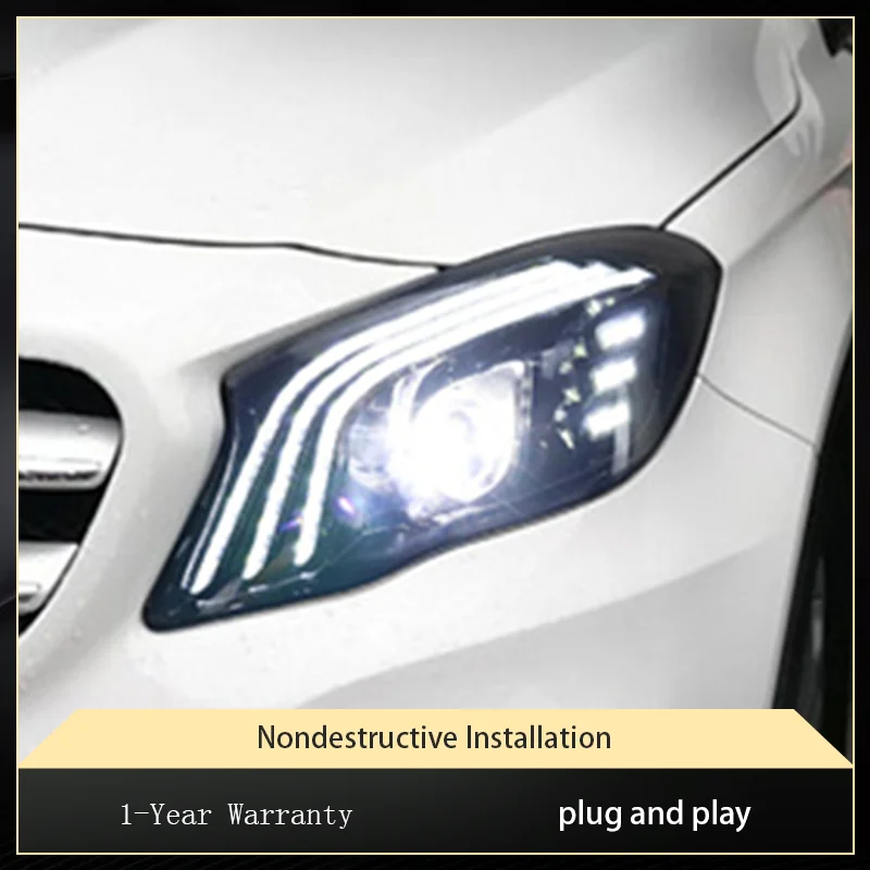 Headlight For Benz GLA200 GLA300 X156 2016-2019 Upgrade Full LED DRL Bifocal Lens Signal Lamp Car Head Lights Tool Accessories