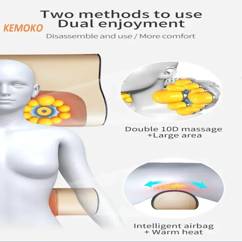 Elektryczna poduszka do masażu szyi Wielofunkcyjna poduszka do masażu Urządzenie do masażu szyi Plecy Talia Masażer zdrowotny Poduszka relaksacyjna Masażer