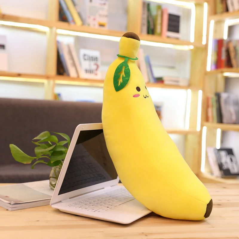 Jouet en peluche banane de dessin animé 35-120CM, oreiller en forme de banane, super doux, jouets pour enfants, décoration de la maison pour bébés, cadeau de Noël