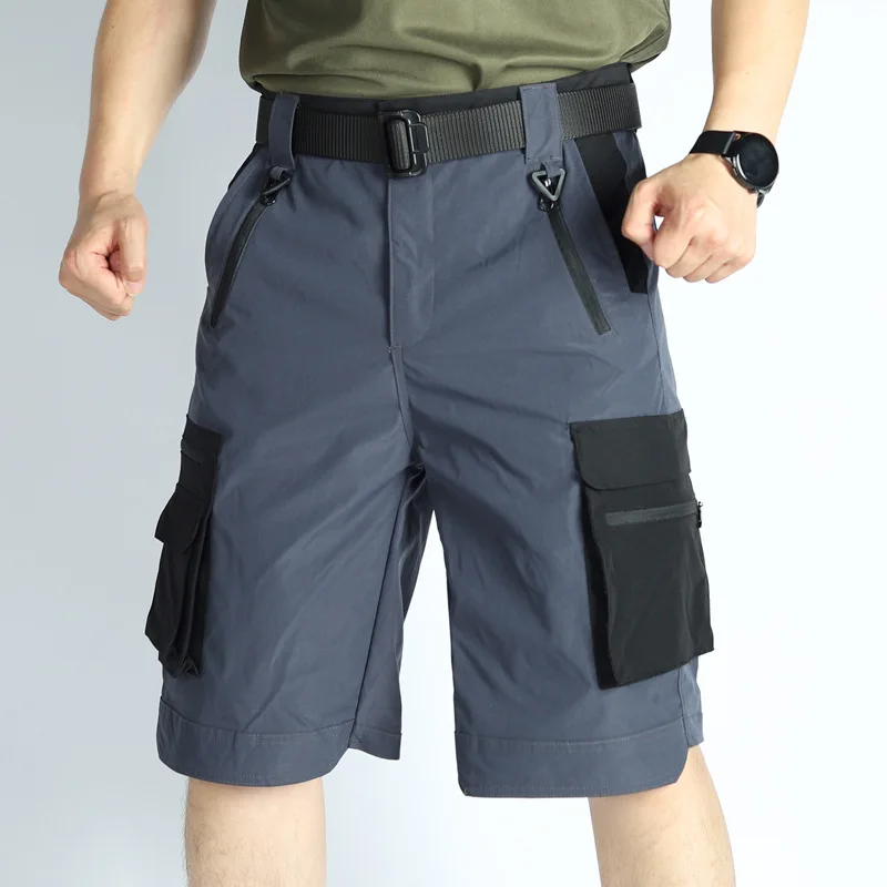Imagen 6: Pantalones cortos de verano para hombre, pantalones cortos de secado rápido, pantalones cortos informales para trabajo y senderismo, ligeros, con múltiples bolsillos para pesca táctica y Camping
