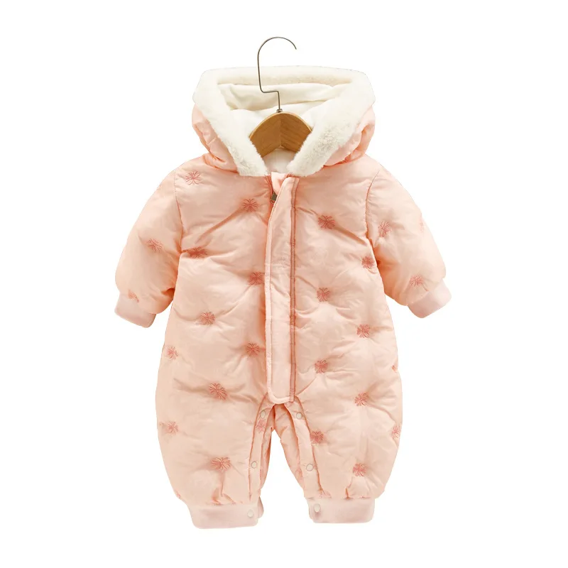 Baby Clothes Winter Onesie Plus Fleece Thickened Girls Babies Warm Cute Crawling Coat