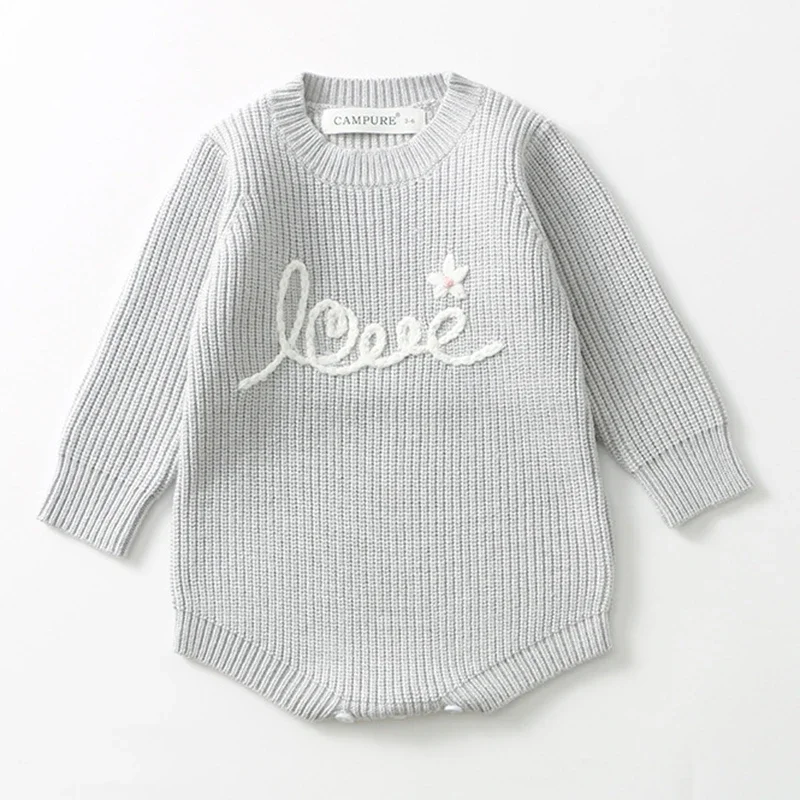 2026 الوليد الطفل السروال القصير متماسكة ملابس الطفل طفلة رومبير طويلة الأكمام اليدوية التطريز الرضع طفل الفتيان بذلة وزرة