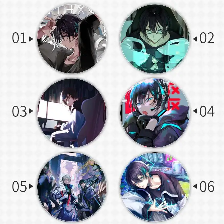 Mayuzumi Xannel Badge Brooch Vtuber Virtual YouTuber anchor Peripherals Pin Accessories Decoration Pupil Cartoon 75mm Chest tag