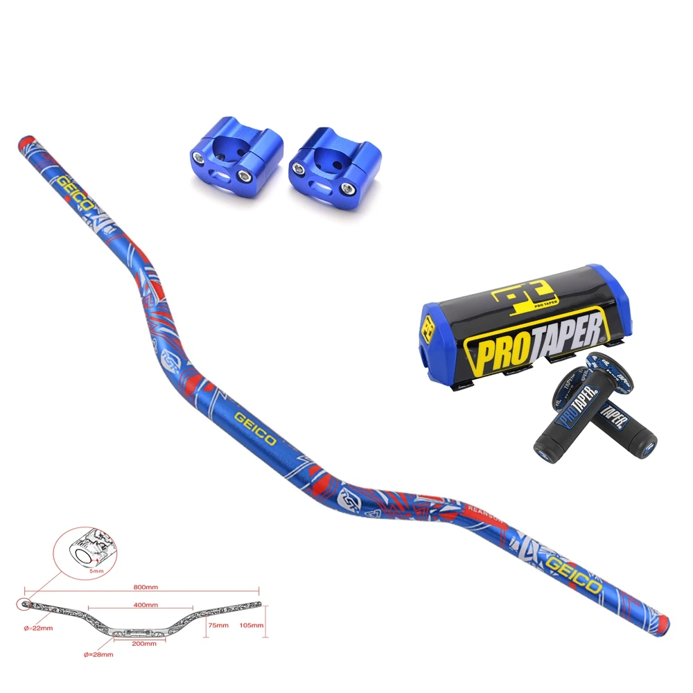 

Handlebar 1-1/8" Bar Dirt Pit Bike Motocross Motorcycle Handle bar length 28.5mm Centre For Kayo KLX CRF YZF ATV QUAD