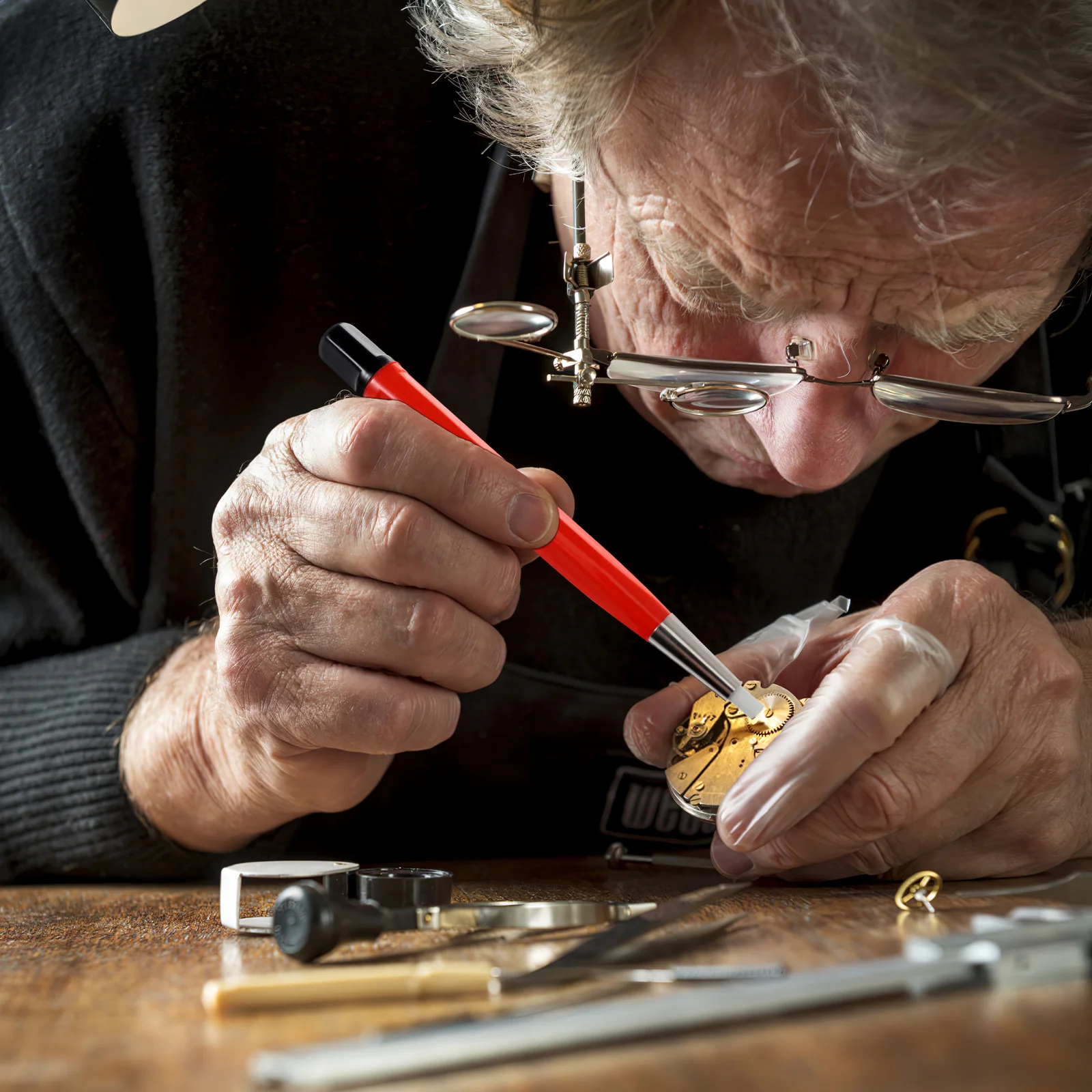 Pluma de limpieza para reloj, suministros de mantenimiento de instrumentos de precisión, cepillo de fibra de vidrio duradero, eliminador de óxido, pulido de joyas