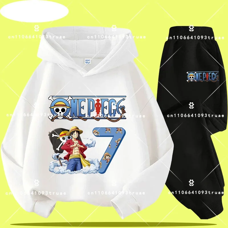 

Boys' Sport Shirt - Girls' Casual Top -Digital Cartoon Print 3-12 Years Old One-Piece Hooded Pirate King Children's Clothing Set