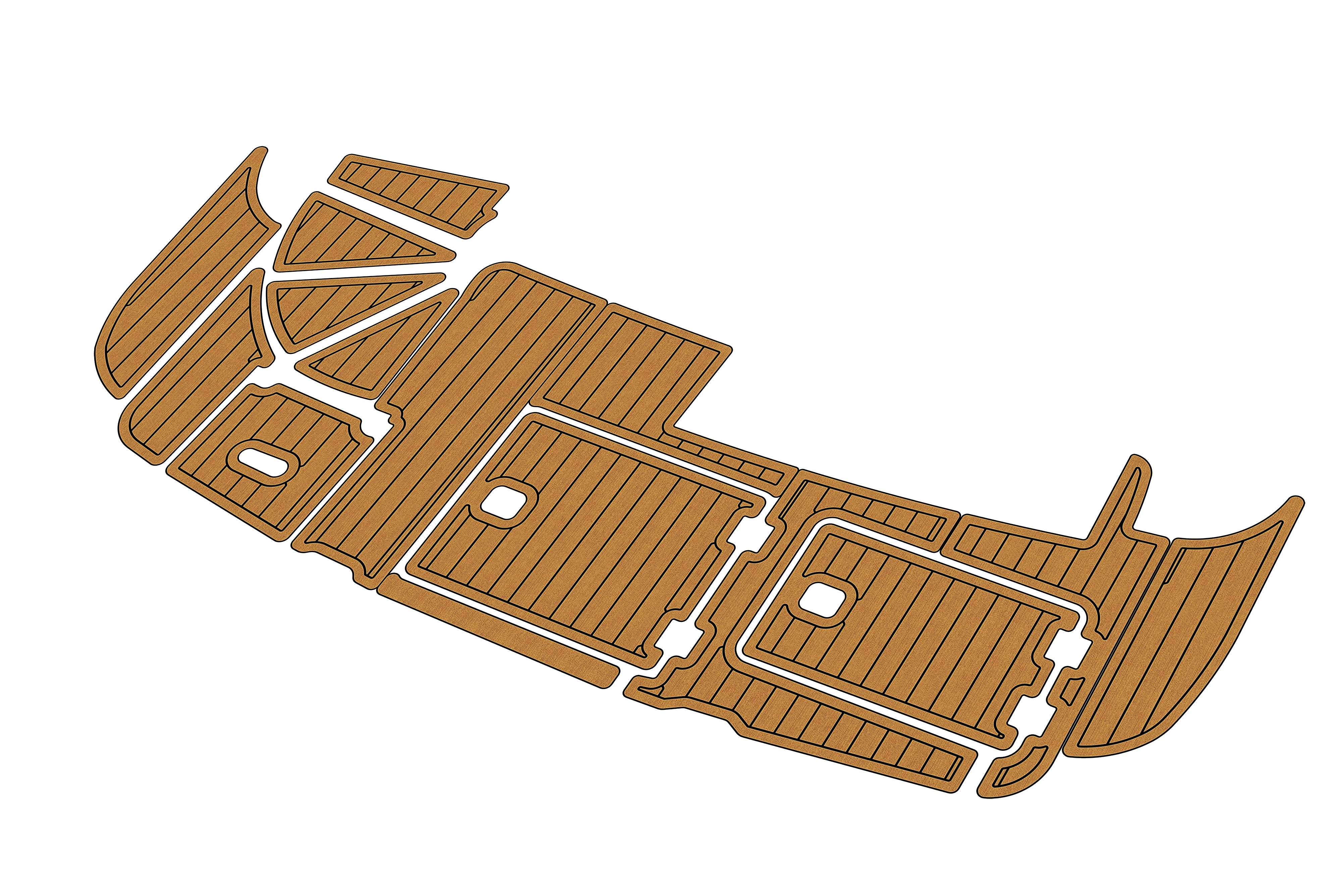 Self-Adhesive faux Teak EVA Marine Mat- 2007 Cruisers Yachts 415 Motor Yacht 6mm (1/4") Non-Slip Boat Decking for Cockpit