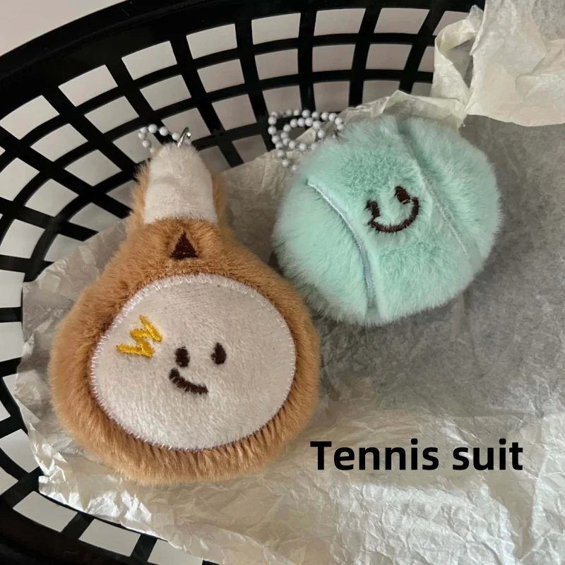 Neue Nette 2Pcs Tennis Ball Schlüssel Kette Set Cartoon Plüsch-schlüsselbund Badminton Plüsch Schlüssel Ring Sport Rucksack Anhänger Geschenk für frauen – Detail 4